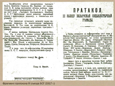 Фрагмент протокола III съезда БСГ