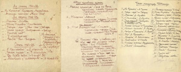 Записи Я. Дыло по вопросам деятельности белорусского театра. 1920-е гг.