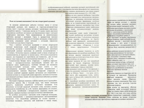 В.В. Ивашин. Статья «Роля эстэтычнага выхавання ў сістэме літаратурнай адукацыі». [1990-е гг.]