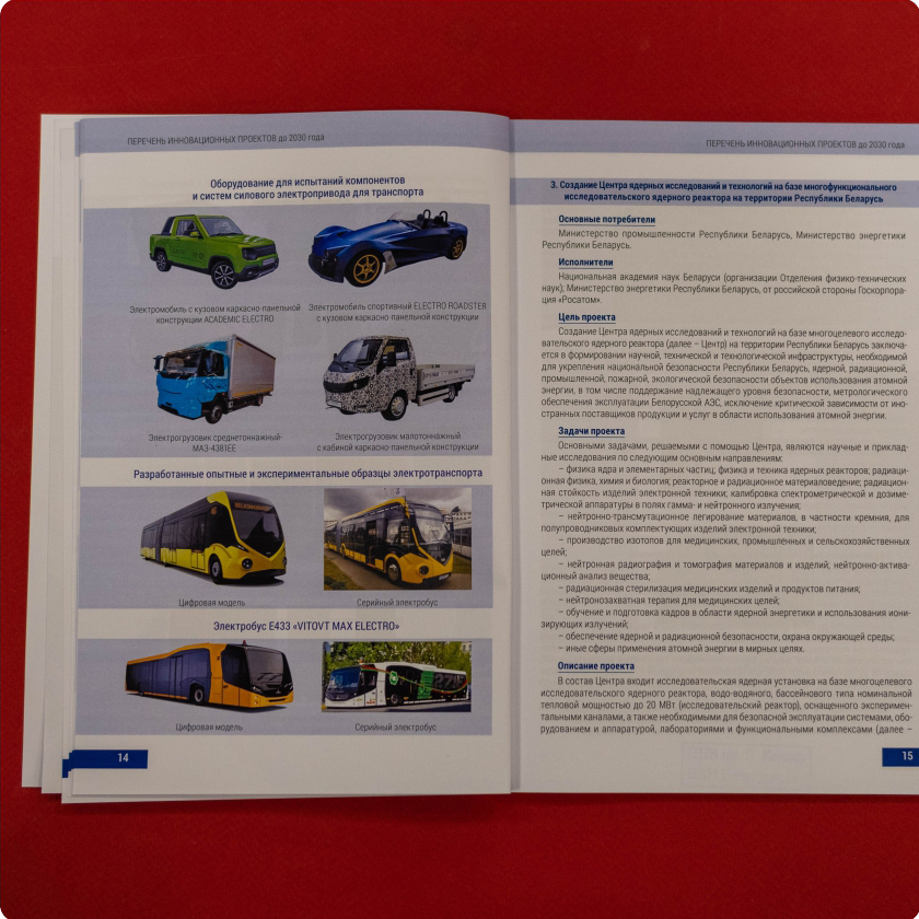 Перечень инновационных проектов до 2030 года